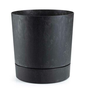 HowHomely Květináč s podmiskou AZALEA 22, 5 cm černý beton obraz