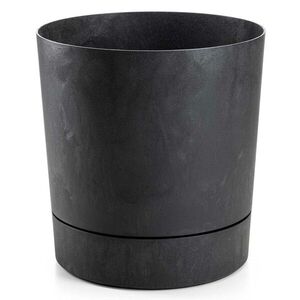 HowHomely Květináč s podmiskou AZALEA 35 cm černý beton obraz