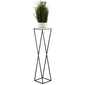 HowHomely Květinový stojan LOFT I 100 cm černý/bílý obraz