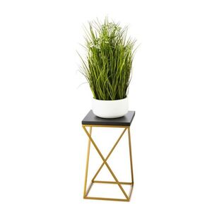 HowHomely Květinový stojan LOFT III 40 cm zlatý/černý obraz
