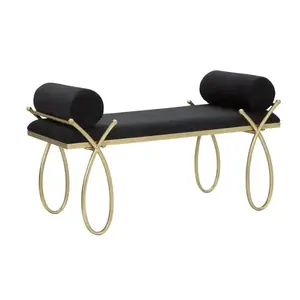 Mauro Ferretti Lavice Ribbon 112 cm samet zlatá/černá obraz