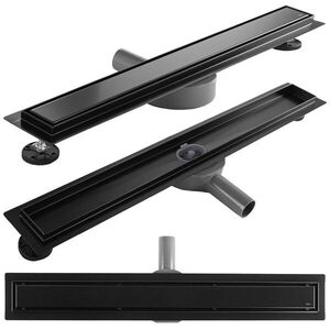 Lineární odtokový žlab Rea Neox Pro 80 cm černý obraz