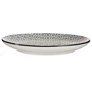 VESSIA Mělký porcelánový talíř GEOMETRICO 24 cm bílý/černý obraz