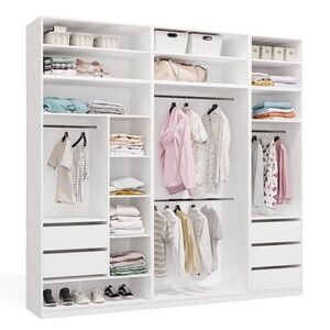 TP Living Modulární otevřená šatní skříň Openo 250 cm bílá obraz