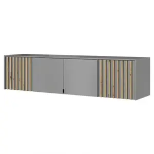 Piaski Nástavec na skříň Nelly 206 cm šedý/dub artisan obraz