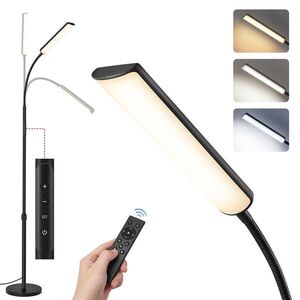 SONGMICS Nastavitelná stojací LED lampa Mikro černá obraz