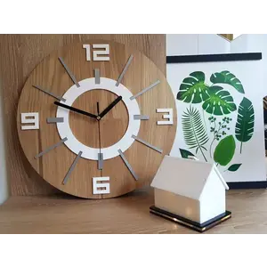 ModernClock Nástěnné hodiny Allan Wood hnědo-bílé obraz