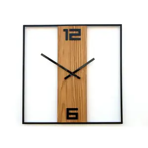 ModernClock Nástěnné hodiny Arabic Ramka 50 cm hnědé/černé obraz