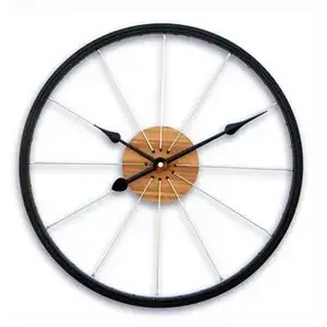 ModernClock Nástěnné hodiny Bicycle 42 cm černé/hnědé obraz