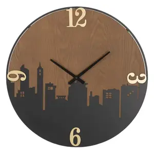 Mauro Ferretti Nástěnné hodiny City 60 cm hnědé/černé obraz