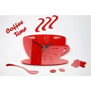 ModernClock Nástěnné hodiny Coffe 33 cm červené obraz