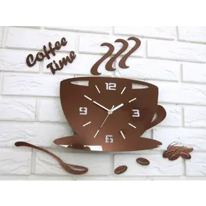 ModernClock Nástěnné hodiny Coffee hnědé obraz