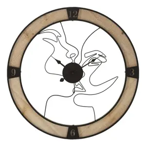 Mauro Ferretti Nástěnné hodiny Couple 60 cm černé/hnědé obraz