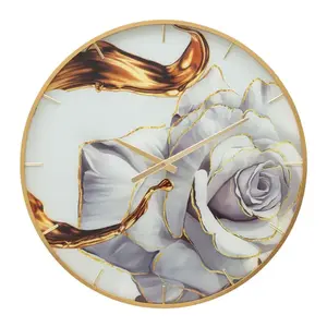 Mauro Ferretti Nástěnné hodiny Glass Rose 60 cm vícebarevné/zlaté obraz