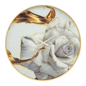 Mauro Ferretti Nástěnné hodiny Glass Rose 80 cm vícebarevné/zlaté obraz