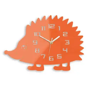 ModernClock Nástěnné hodiny Ježek 34 cm oranžový obraz