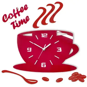 ModernClock Nástěnné hodiny Kaffé červené obraz