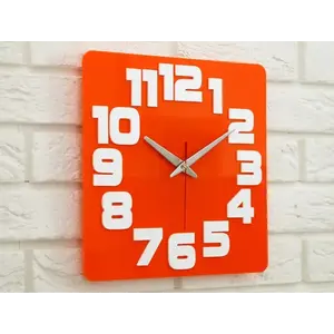 ModernClock Nástěnné hodiny Logic 30 cm bílé/oranžové obraz