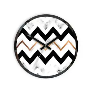 ModernClock Nástěnné hodiny Marble černo-bílé obraz