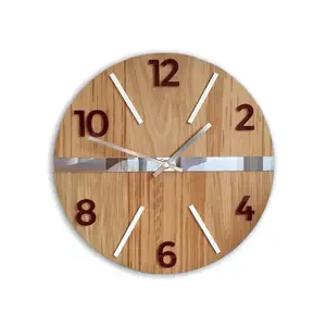 ModernClock Nástěnné hodiny Oak Luxury hnědé obraz