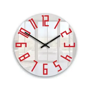 ModernClock Nástěnné hodiny Slim 32 cm bílé/červené obraz