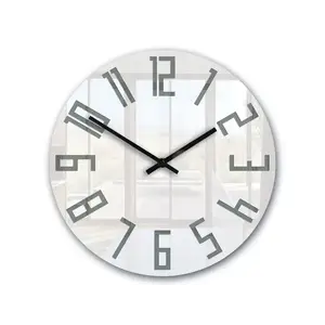 ModernClock Nástěnné hodiny Slim 32 cm bílé/šedé obraz