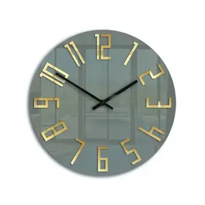 ModernClock Nástěnné hodiny Slim 32 cm zlaté/šedé obraz