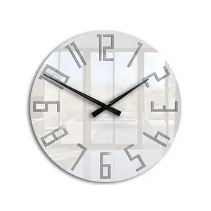 ModernClock Nástěnné hodiny Slim 59 cm bílé/šedé obraz