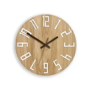 ModernClock Nástěnné hodiny slim Dub hnědé obraz