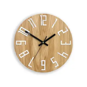 ModernClock Nástěnné hodiny Slim Dub hnědo-černé obraz