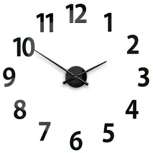ModernClock Nástěnné samolepící hodiny Amadeus 75 cm černé obraz