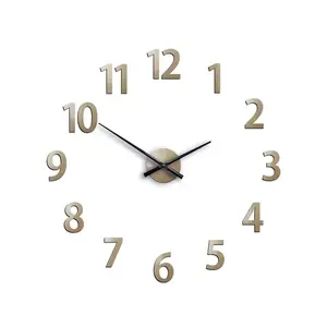 ModernClock Nástěnné samolepící hodiny Amadeus 75 cm šedohnědé obraz