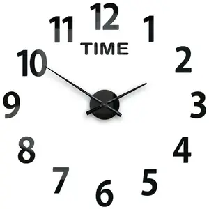 ModernClock Nástěnné samolepící hodiny Amadeus Time 75 cm černé obraz