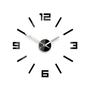 ModernClock Nástěnné samolepící hodiny Arabic 50 cm černé/stříbrné obraz