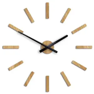 ModernClock Nástěnné samolepící hodiny Boston 60 cm dub přírodní obraz