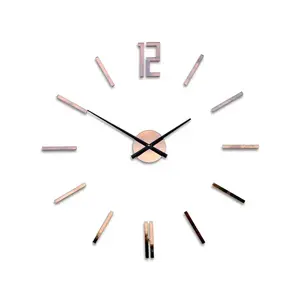 ModernClock Nástěnné samolepící hodiny Carlo 75 cm hnědé obraz