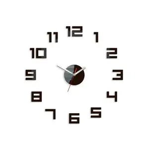 ModernClock Nástěnné samolepící hodiny Digit 50 cm wenge obraz