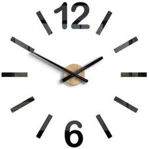 ModernClock Nástěnné samolepící hodiny Forest 60 cm černé obraz