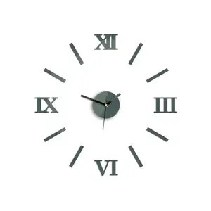 ModernClock Nástěnné samolepící hodiny Numero 49 cm šedé obraz