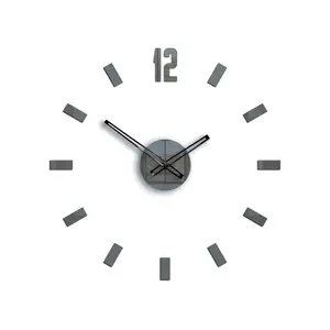 ModernClock Nástěnné samolepící hodiny Point 50 cm šedé obraz