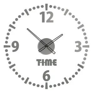 ModernClock Nástěnné samolepící hodiny Roundy 78 cm šedé obraz