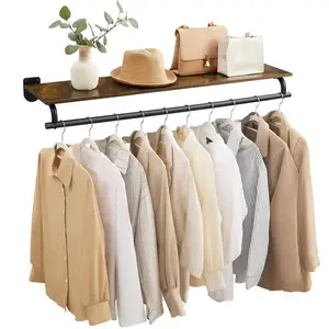 SONGMICS Nástěnný předsíňový věšák Vasagle Nomy 109 cm černý/hnědý obraz