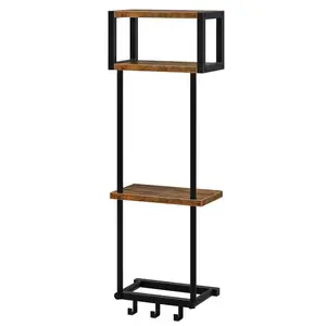 Nástěnný věšák na ručníky Vasagle Dion 32 cm černý/hnědý obraz