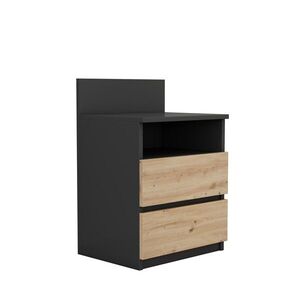 Noční stolek Houseland Malwa 01 dub artisan/antracit obraz