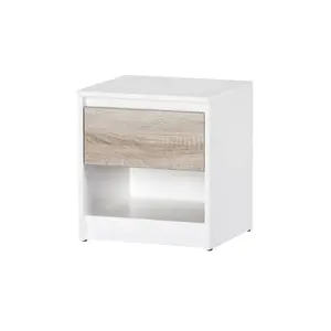 Szynaka Noční stolek Wenecja 05 42 cm bílý/dub Sonoma obraz