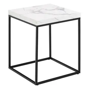Actona Odkládací stolek Barossa 40 cm bílý mramor/černý obraz