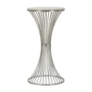 Mauro Ferretti Odkládací stolek Funnel 40 cm stříbrný/mramor obraz