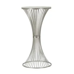 Mauro Ferretti Odkládací stolek Funnel 50 cm stříbrný/mramor obraz