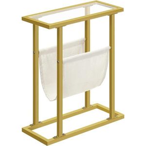 Odkládací stolek Vasagle Fido 40 cm zlatý/čirý obraz