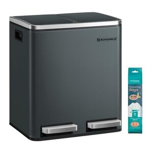 SONGMICS Odpadkový koš na tříděný odpad Bins 30 L antracit obraz